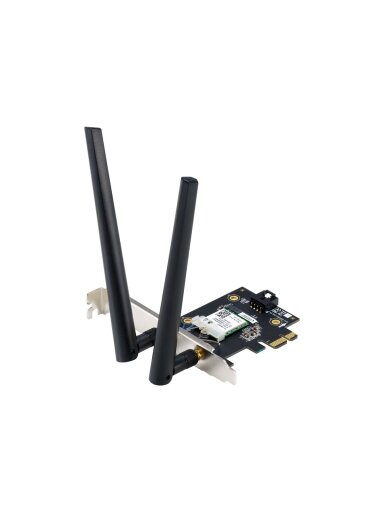 Asus WiFi 7 PCI-E Adapter with 2 external antennas | PCE-BE6500 | 802.11be | Mesh Support No | MU-MiMO No | No mobile broadband Asus WiFi 7 PCI-E Adapter with 2 external antennas | PCE-BE6500 | 802.11be | Mesh Support No | MU-MiMO No | No mobile broadband