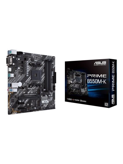 Asus | PRIME B550M-K | Processor family AMD | Processor socket AM4 | DDR4 | Memory slots 4 | Chipset AMD B | Micro ATX 3 Asus | PRIME B550M-K | Processor family AMD | Processor socket AM4 | DDR4 | Memory slots 4 | Chipset AMD B | Micro ATX 3