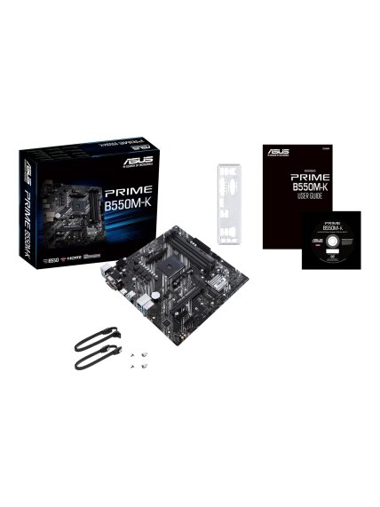 Asus | PRIME B550M-K | Processor family AMD | Processor socket AM4 | DDR4 | Memory slots 4 | Chipset AMD B | Micro ATX 4 Asus | PRIME B550M-K | Processor family AMD | Processor socket AM4 | DDR4 | Memory slots 4 | Chipset AMD B | Micro ATX 4