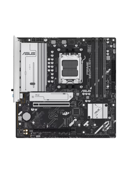 Asus PRIME B850M-A WIFI | Processor family AMD | Processor socket AM5 | DDR5 | Supported hard disk drive interfaces SATA, M.2 | Number of SATA connectors 4