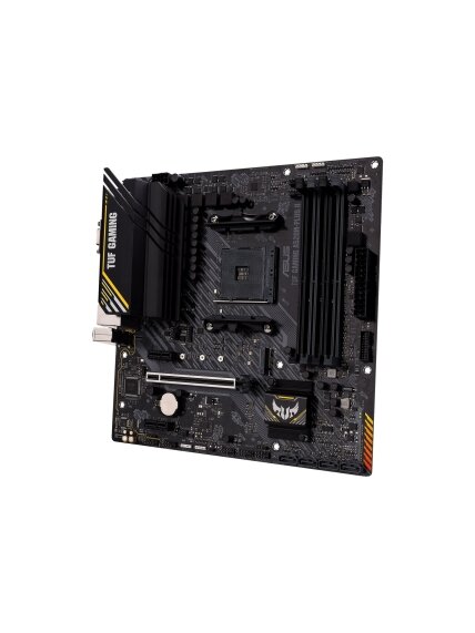 Asus | TUF GAMING A520M-PLUS II | Processor family AMD | Processor socket AM4 | DDR4 DIMM | Memory slots 4 | Supported hard disk drive interfaces 	SATA, M.2 | Number of SATA connectors 4 | Chipset  AMD A520 | Micro ATX 2