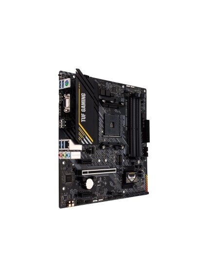 Asus | TUF GAMING A520M-PLUS II | Processor family AMD | Processor socket AM4 | DDR4 DIMM | Memory slots 4 | Supported hard disk drive interfaces 	SATA, M.2 | Number of SATA connectors 4 | Chipset  AMD A520 | Micro ATX 3