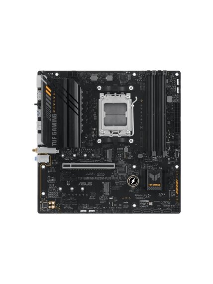 Asus | TUF GAMING A620M-PLUS WIFI | Processor family AMD | Processor socket AM5 | DDR5 DIMM | Memory slots 4 | Supported hard disk drive interfaces 	SATA, M.2 | Number of SATA connectors 4 | Chipset AMD A620 | Micro-ATX