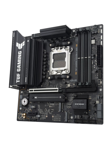 Asus TUF GAMING B850M-E WIFI | Processor family AMD | Processor socket AM5 | DDR5 | Supported hard disk drive interfaces SATA, M.2 | Number of SATA connectors 4 2