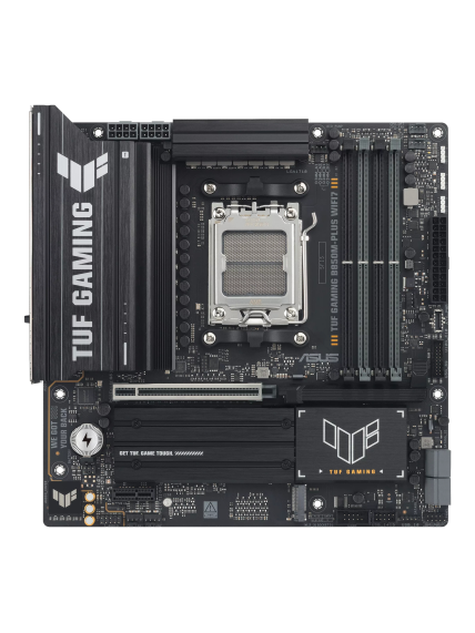 Asus TUF GAMING B850M-PLUS WIFI7 | Processor family AMD | Processor socket AM5 | DDR5 | Supported hard disk drive interfaces SATA, M.2 | Number of SATA connectors 4