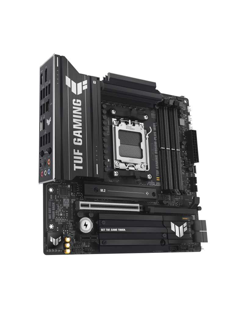 Asus TUF GAMING B850M-PLUS WIFI | Processor family AMD | Processor socket AM5 | DDR5 | Supported hard disk drive interfaces M.2, SATA | Number of SATA connectors 4 2