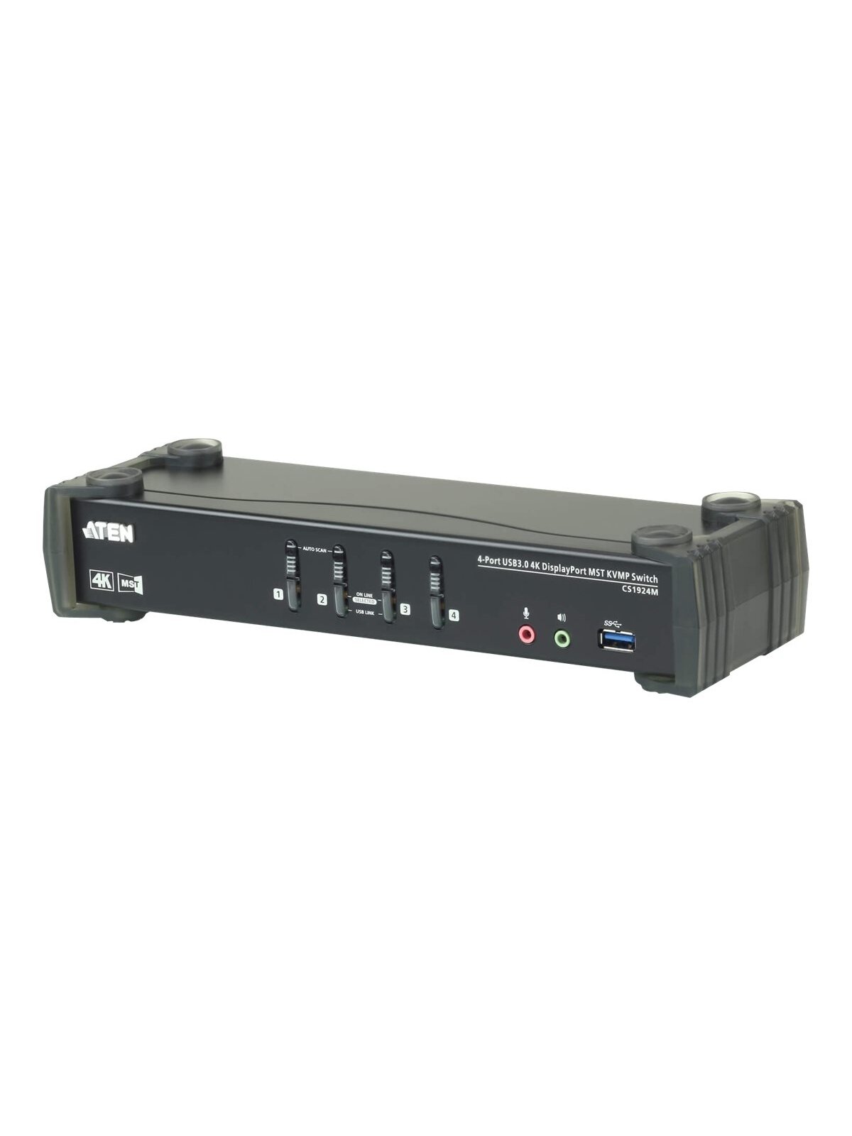 Aten | 4-Port USB3.0 4K DisplayPort KVMP Switch with Built-in MST Hub | CS1924M Aten | 4-Port USB3.0 4K DisplayPort KVMP Switch with Built-in MST Hub | CS1924M