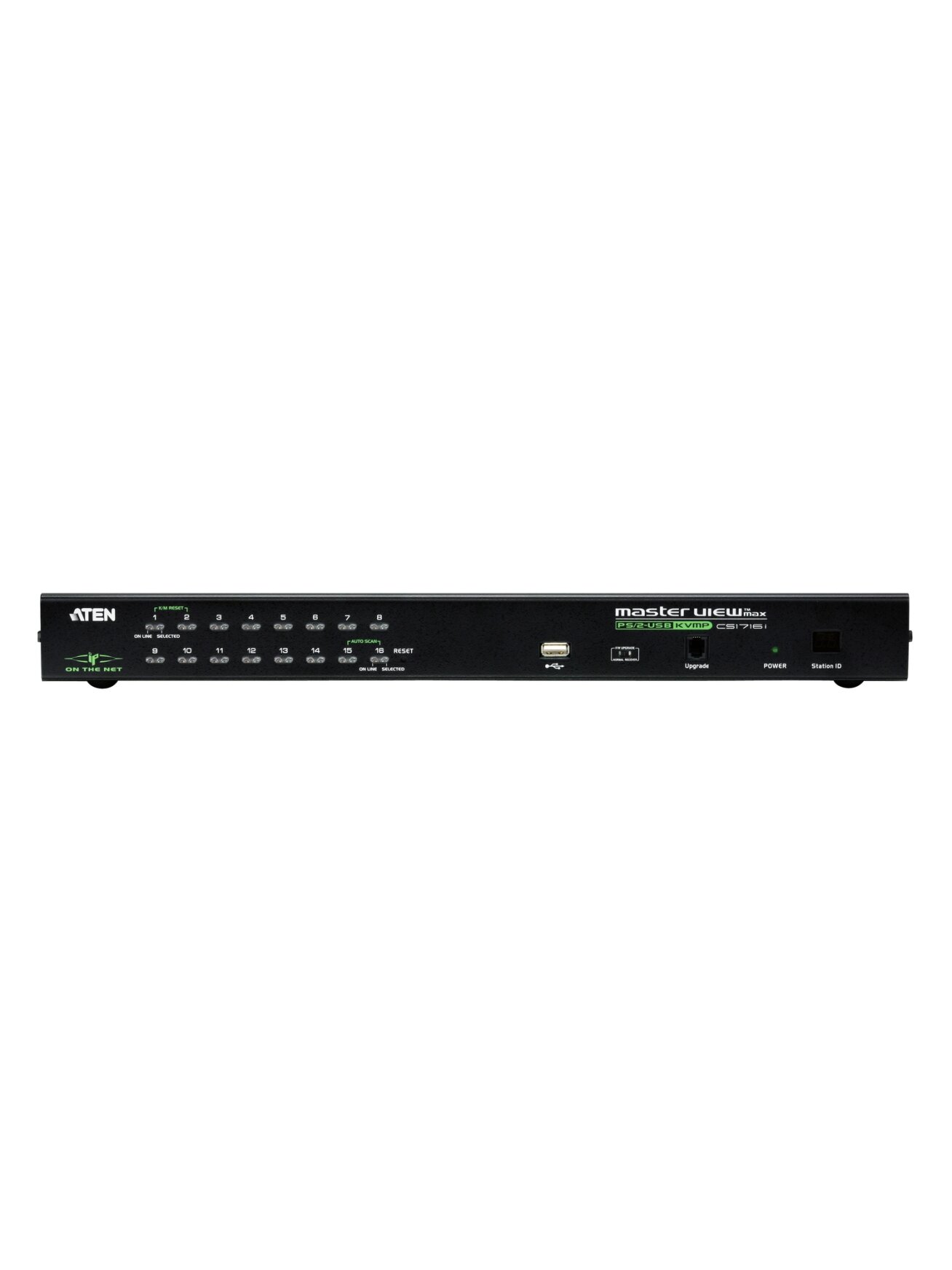 Aten | 1-Local/Remote Shared Access 16-Port PS/2-USB VGA KVM Over IP Switch | CS1716I-AT-G | 1 x SPHD Male (Yellow), 16 x SPHD Female (Yellow), 1 x DB-25 Male, 1 x DC Jack, 1 x RJ-45 Female, 1 x RJ-11, 1 x USB Type A Female 1