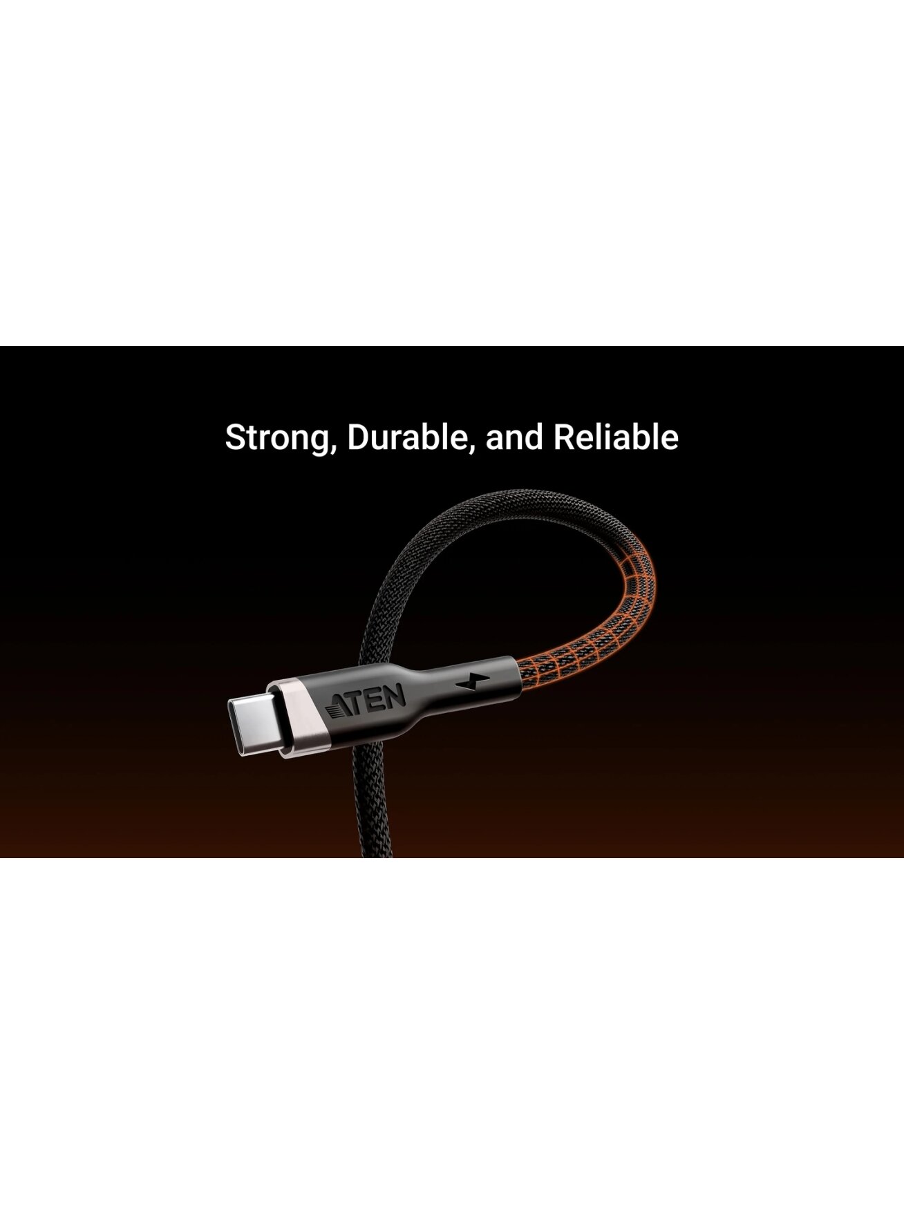 Aten 240W USB-C to USB-C Braided Charging Cable, 1 m | 2L-3101P240 | USB-C to USB-C 3