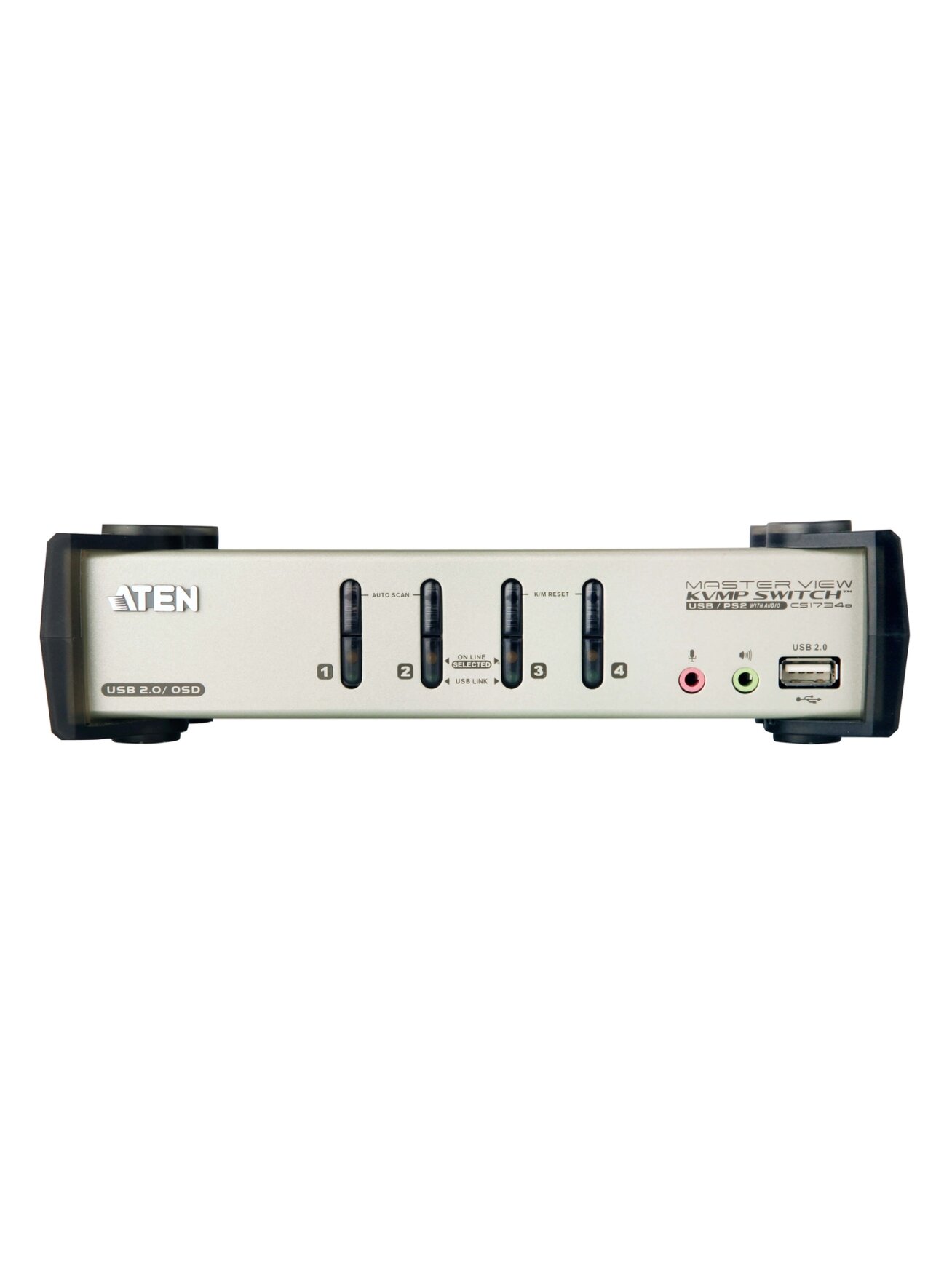 Aten | 4-Port PS/2-USB VGA/Audio KVMP Switch with OSD | CS1734B 1 Aten | 4-Port PS/2-USB VGA/Audio KVMP Switch with OSD | CS1734B 1