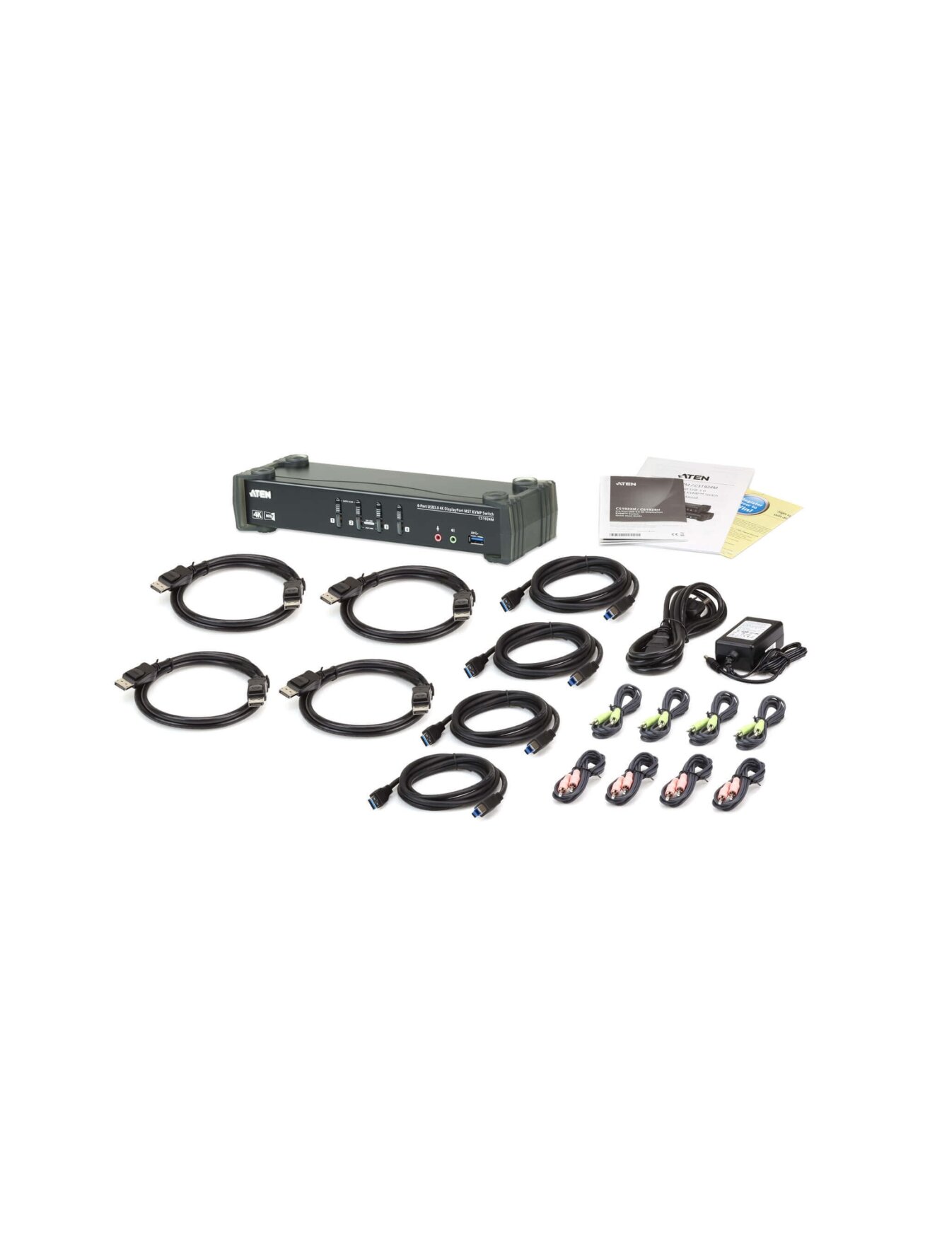 Aten | 4-Port USB3.0 4K DisplayPort KVMP Switch with Built-in MST Hub | CS1924M 3