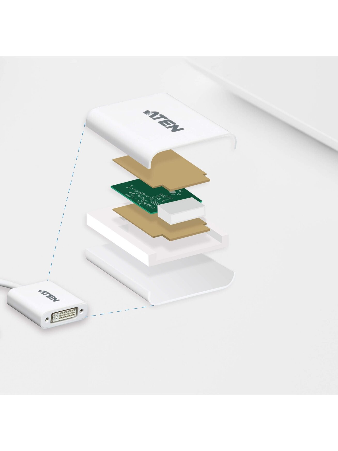 Aten VC965 DisplayPort to DVI Adapter | Aten | DisplayPort to DVI Adapter | VC965 | DP to DVI 2