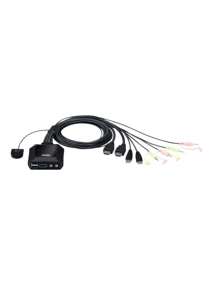 Aten | 2-Port USB 4K HDMI Cable KVM Switch with Remote Port Selector | CS22H-AT Aten | 2-Port USB 4K HDMI Cable KVM Switch with Remote Port Selector | CS22H-AT