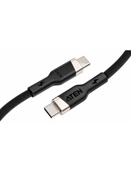 Aten 240W USB-C to USB-C Braided Charging Cable, 2 m | 2L-3102P240 | USB-C to USB-C