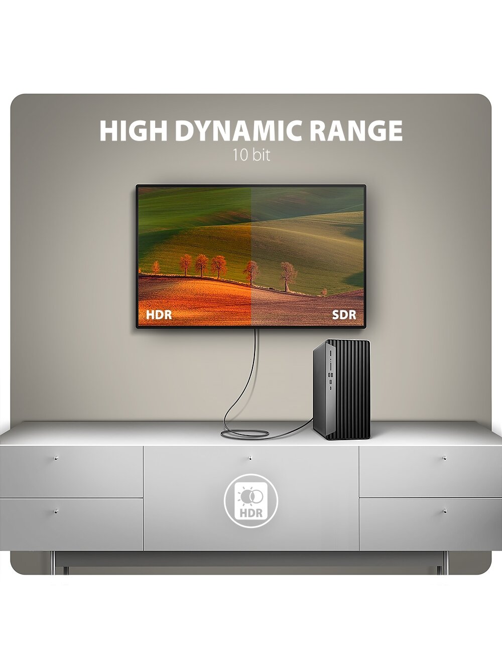 AXAGON Active cable RVD-HI20C2 | DisplayPort to HDMI | 1.8 m 2