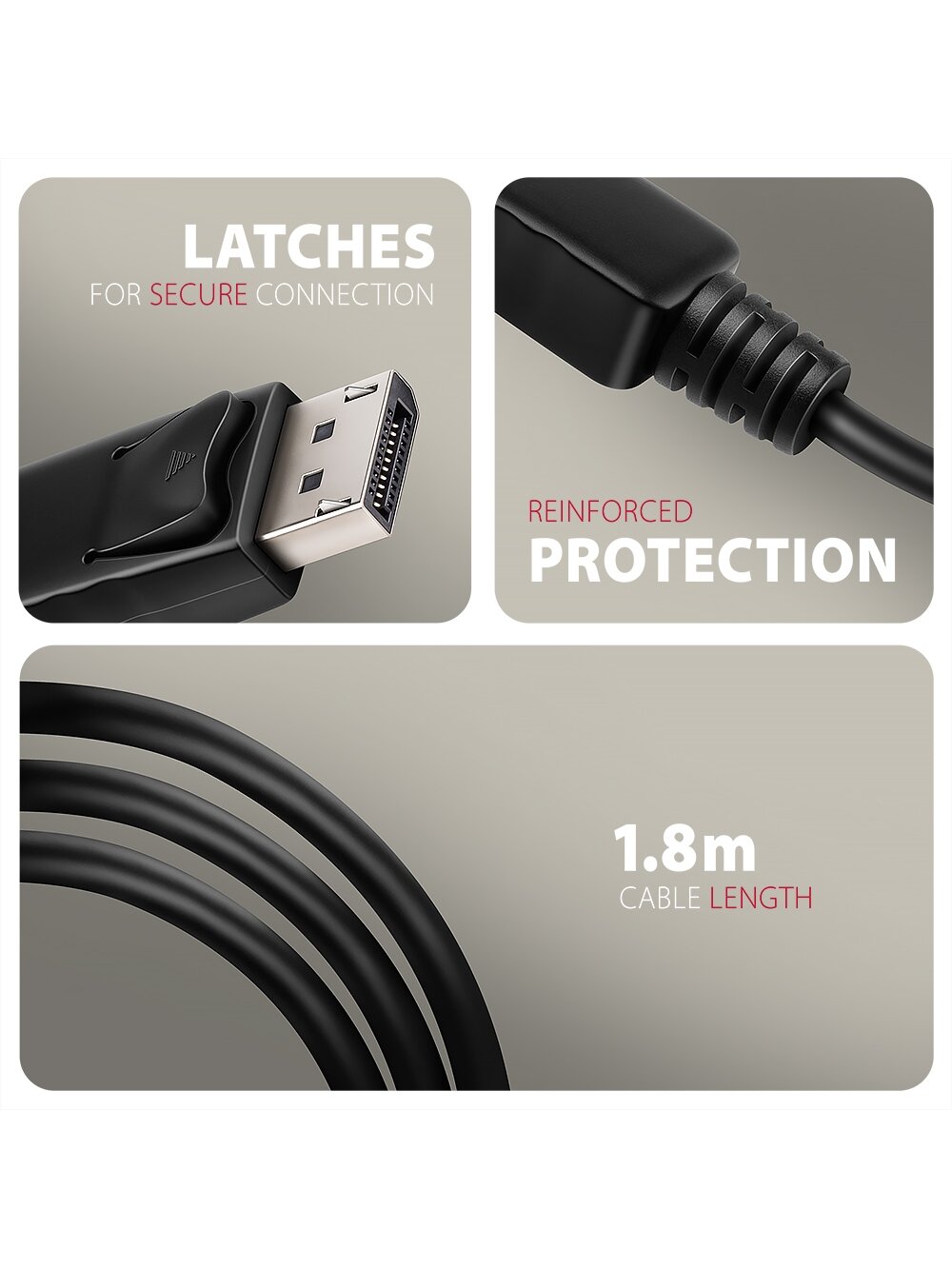 AXAGON Active cable RVD-HI20C2 | DisplayPort to HDMI | 1.8 m 3