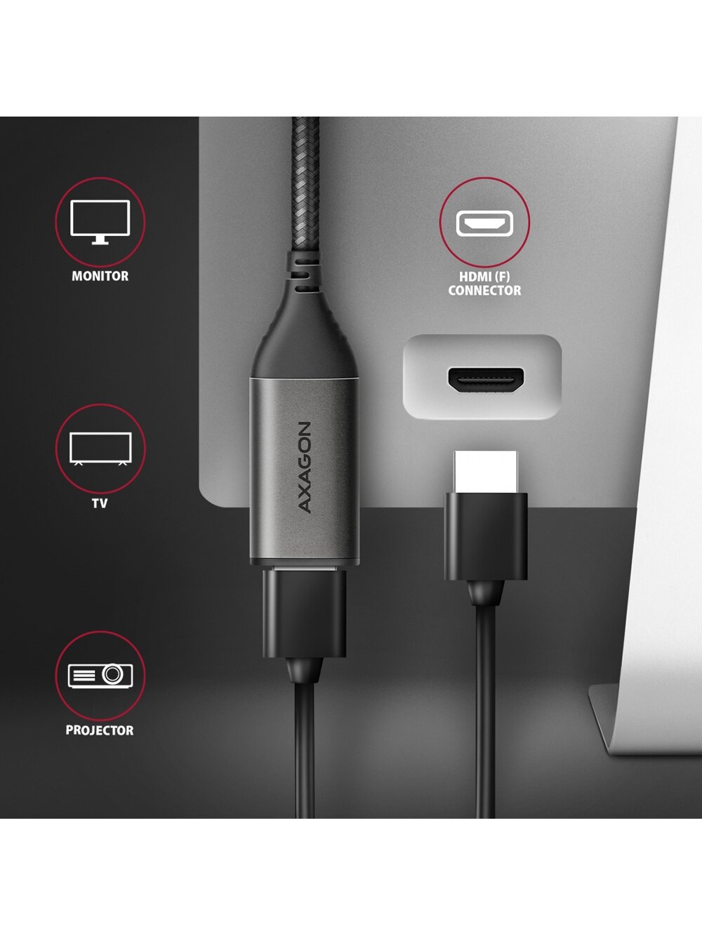 AXAGON | Active converter | USB-C to HDMI | 0.25 m 3