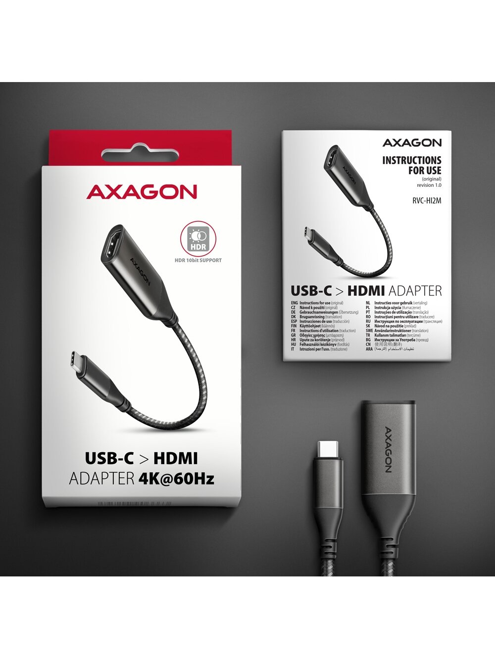 AXAGON | Active converter | USB-C to HDMI | 0.25 m 8 AXAGON | Active converter | USB-C to HDMI | 0.25 m 8
