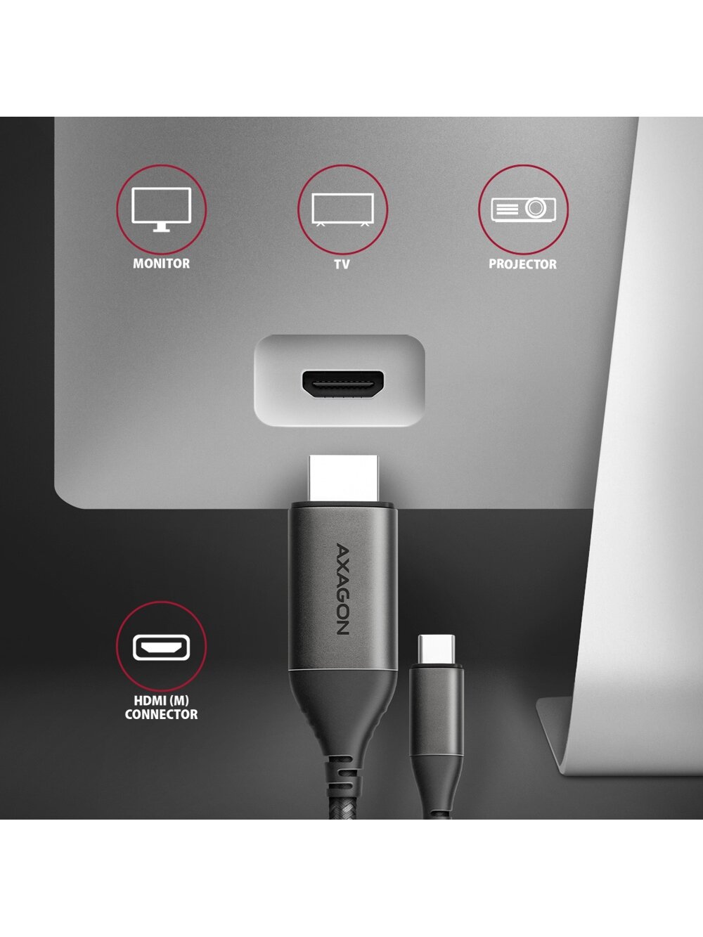 AXAGON | Active converter | USB-C to HDMI | 1.8 m 3 AXAGON | Active converter | USB-C to HDMI | 1.8 m 3