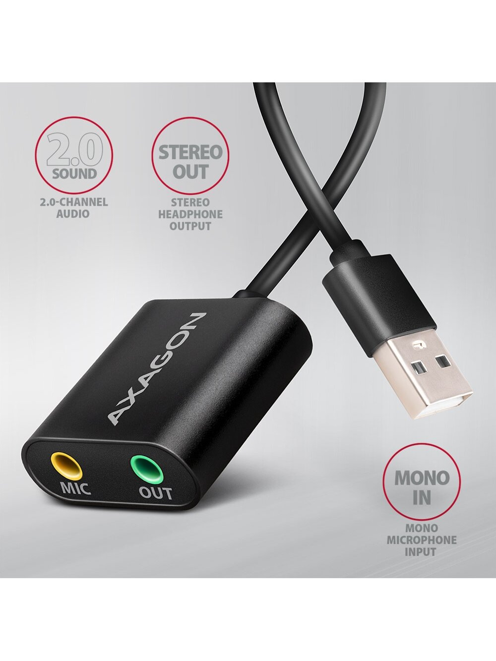 AXAGON | ADA-12 USB - Cable Audio Adapter 1 AXAGON | ADA-12 USB - Cable Audio Adapter 1