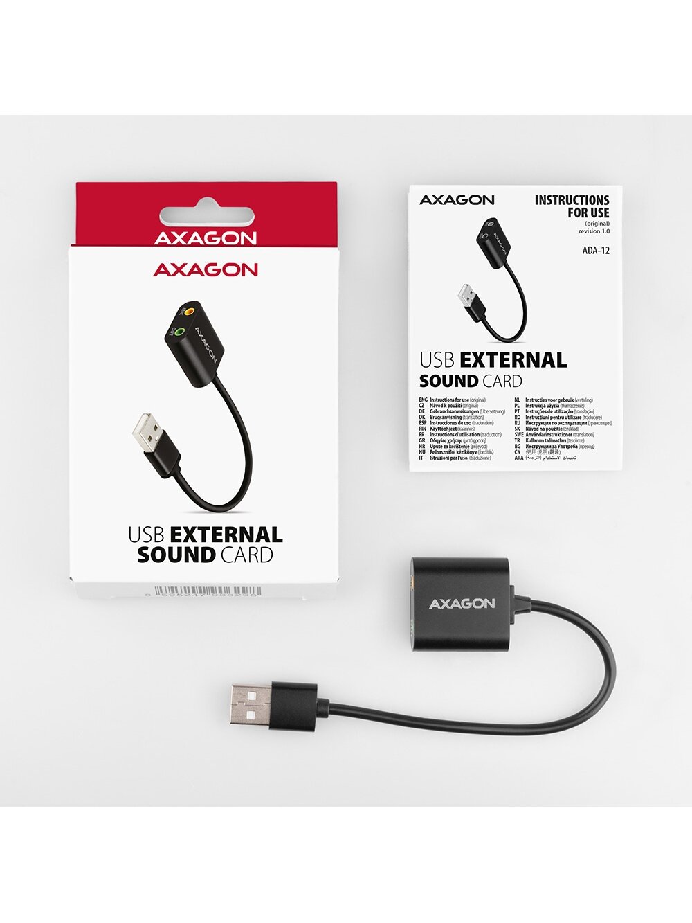 AXAGON | ADA-12 USB - Cable Audio Adapter 4 AXAGON | ADA-12 USB - Cable Audio Adapter 4
