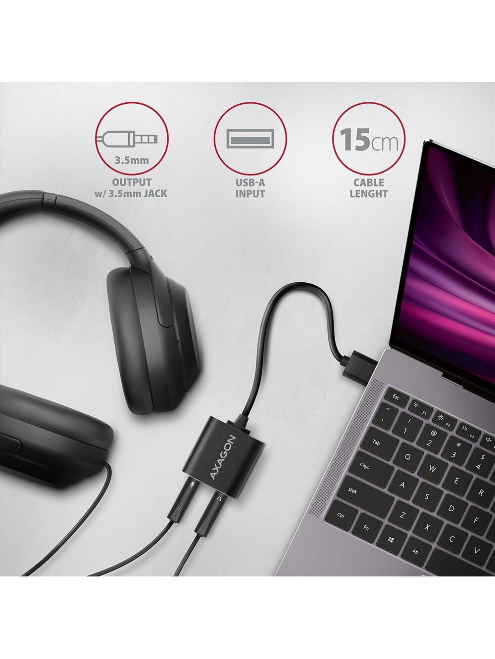AXAGON | ADA-12 USB - Cable Audio Adapter 2 AXAGON | ADA-12 USB - Cable Audio Adapter 2