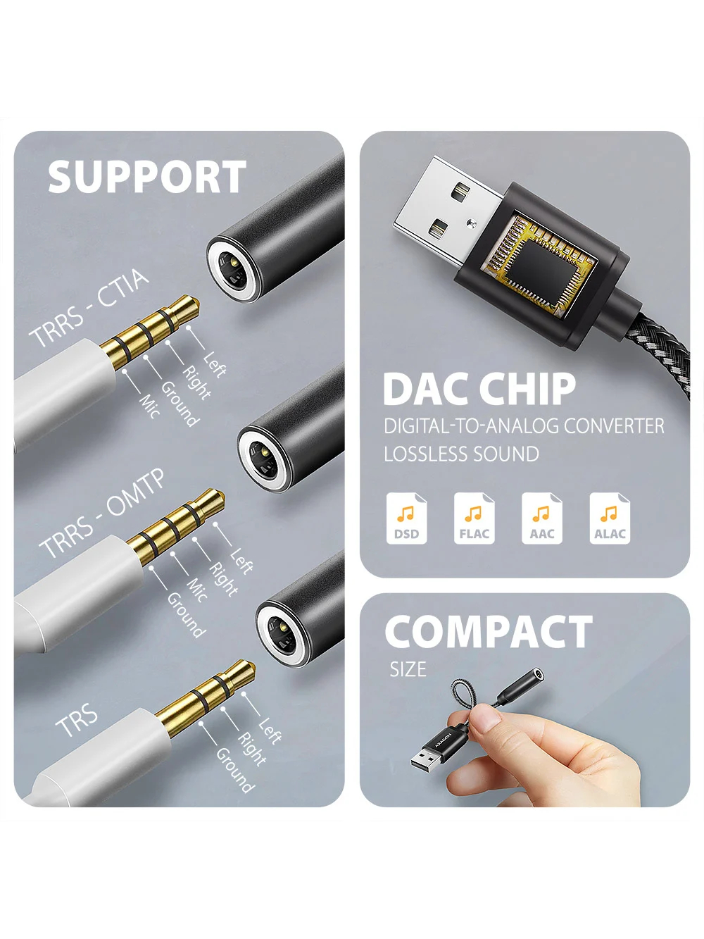 AXAGON ADA-HA USB-A Hi-Res DAC audio adapter 6 AXAGON ADA-HA USB-A Hi-Res DAC audio adapter 6