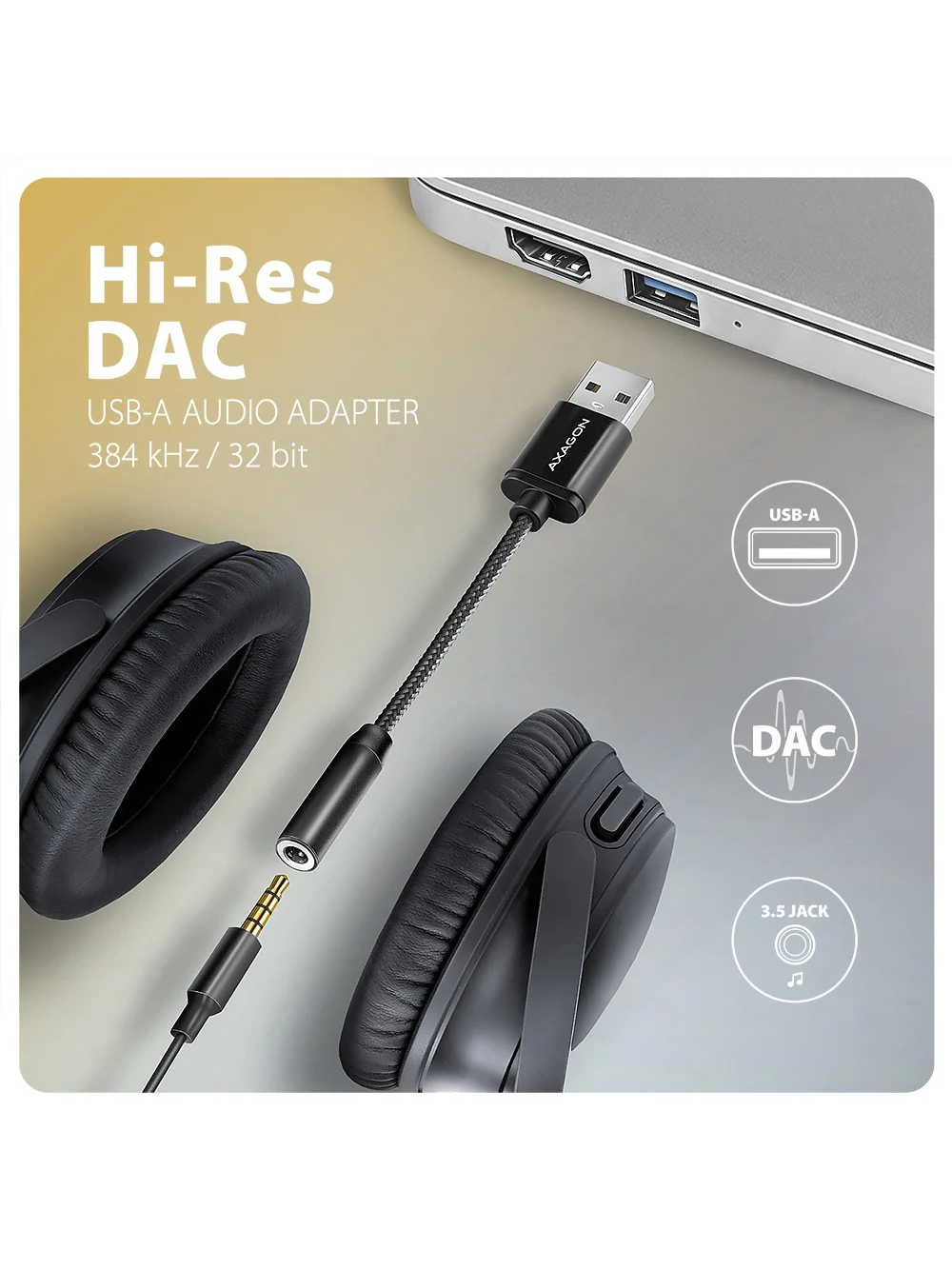 AXAGON ADA-HA USB-A Hi-Res DAC audio adapter 7 AXAGON ADA-HA USB-A Hi-Res DAC audio adapter 7