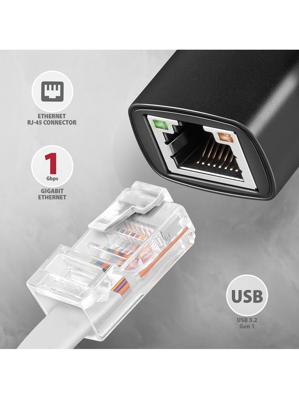AXAGON | ADE-AR USB-A Gigabit Ethernet Adapter 1 AXAGON | ADE-AR USB-A Gigabit Ethernet Adapter 1