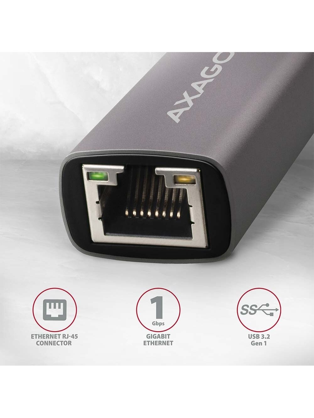 AXAGON ADE-TRC Compact aluminum USB-C 3.2 Gen 1 Gigabit Ethernet 10/100/1000Mbit adapter with automatic installation 1 AXAGON ADE-TRC Compact aluminum USB-C 3.2 Gen 1 Gigabit Ethernet 10/100/1000Mbit adapter with automatic installation 1
