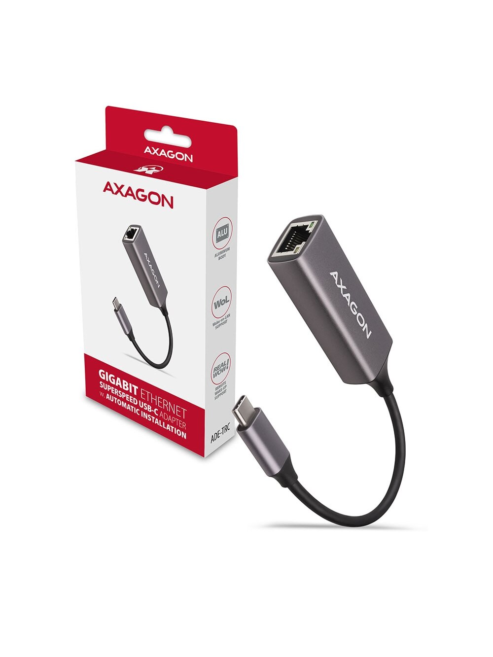 AXAGON ADE-TRC Compact aluminum USB-C 3.2 Gen 1 Gigabit Ethernet 10/100/1000Mbit adapter with automatic installation 5 AXAGON ADE-TRC Compact aluminum USB-C 3.2 Gen 1 Gigabit Ethernet 10/100/1000Mbit adapter with automatic installation 5