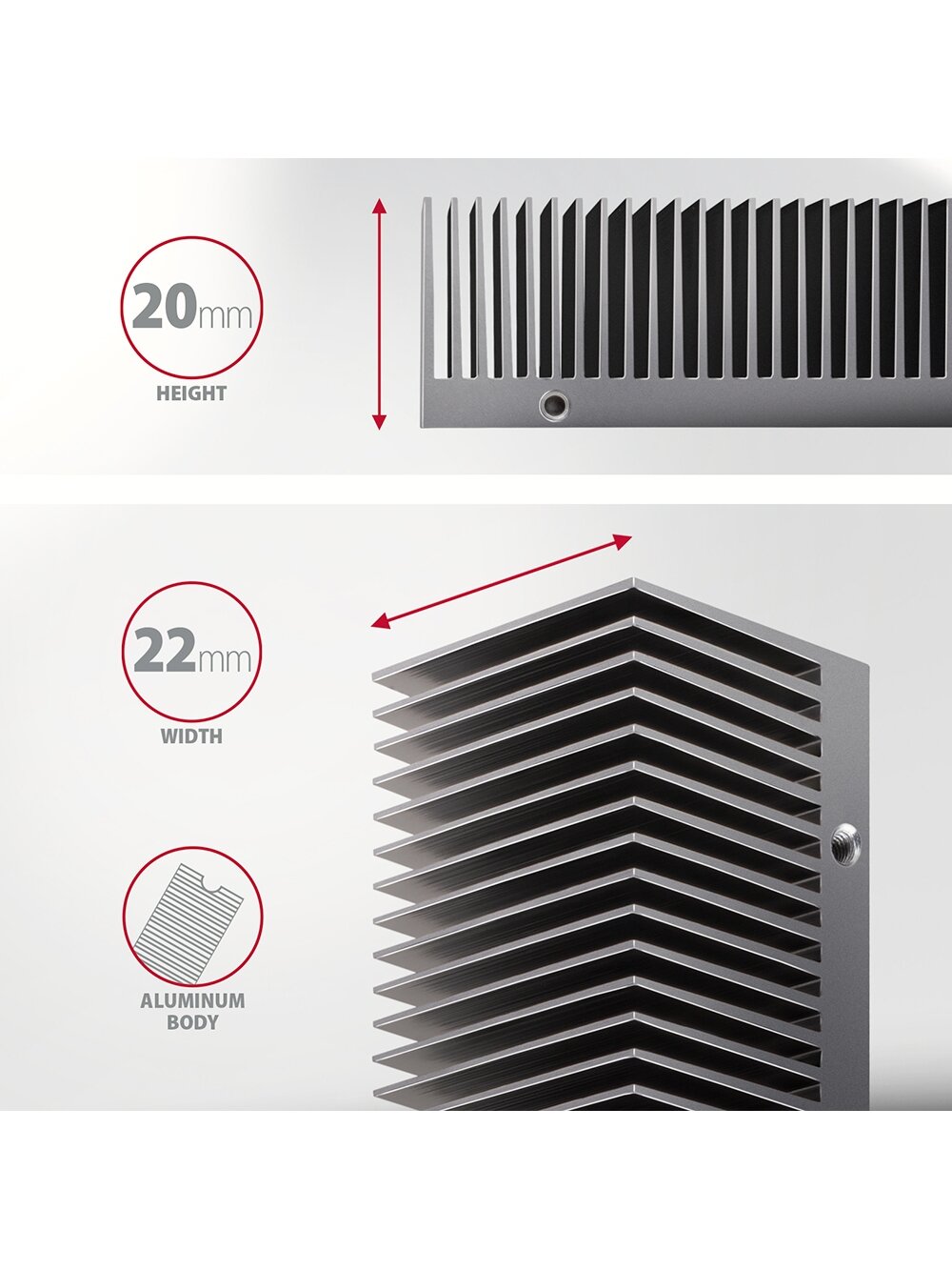 AXAGON Aluminum passive cooler for single and double-sided M.2 SSDs size 2280, height 24 mm | CLR-M2XT 2 AXAGON Aluminum passive cooler for single and double-sided M.2 SSDs size 2280, height 24 mm | CLR-M2XT 2