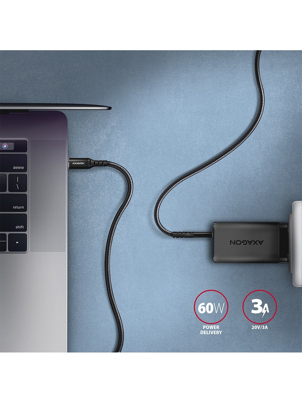 AXAGON | Data and charging cable, 1m | BUCM-CM10AB | USB Type C to USB Type C 4 AXAGON | Data and charging cable, 1m | BUCM-CM10AB | USB Type C to USB Type C 4