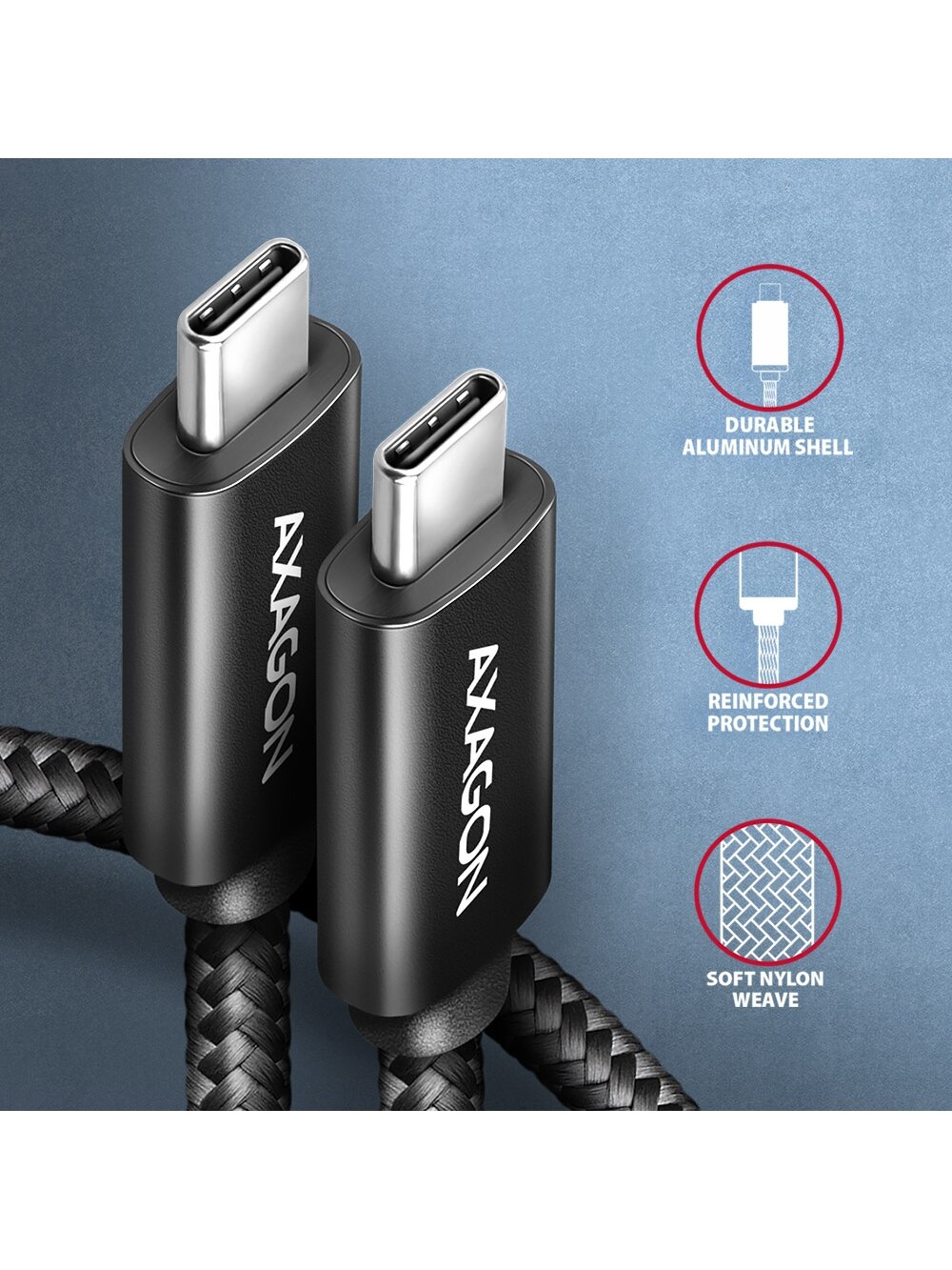AXAGON | Data and charging USB 480Mbps cable, 3 m | BUCM2-CM30AB | USB-C to USB-C 2 AXAGON | Data and charging USB 480Mbps cable, 3 m | BUCM2-CM30AB | USB-C to USB-C 2