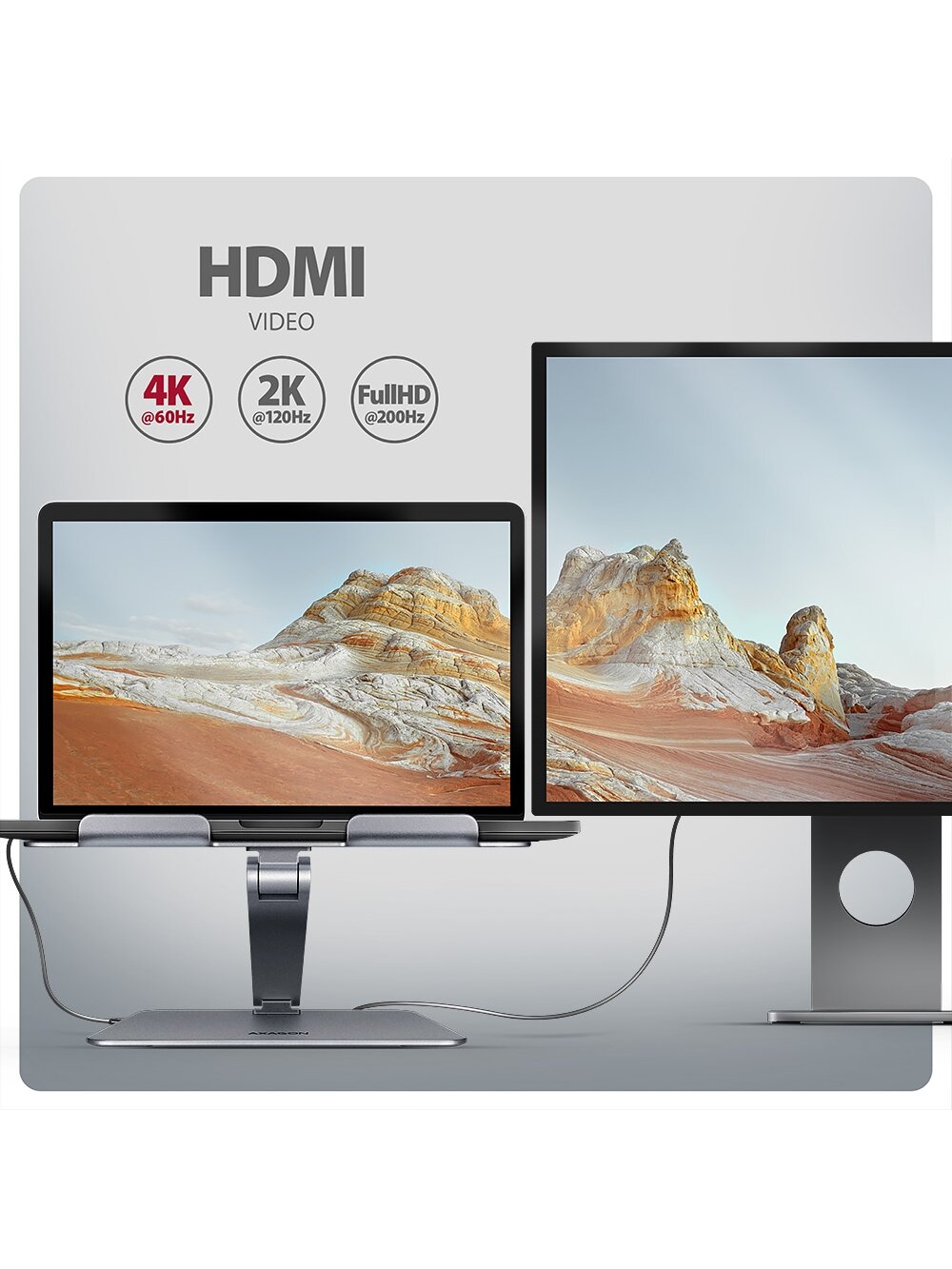 AXAGON Desk Mount | HMC-STND USB-C 5Gbps Stand and Hub 7in1 | Adjustable Height, Tilt | 10-16 " | Aluminum 4 AXAGON Desk Mount | HMC-STND USB-C 5Gbps Stand and Hub 7in1 | Adjustable Height, Tilt | 10-16 " | Aluminum 4