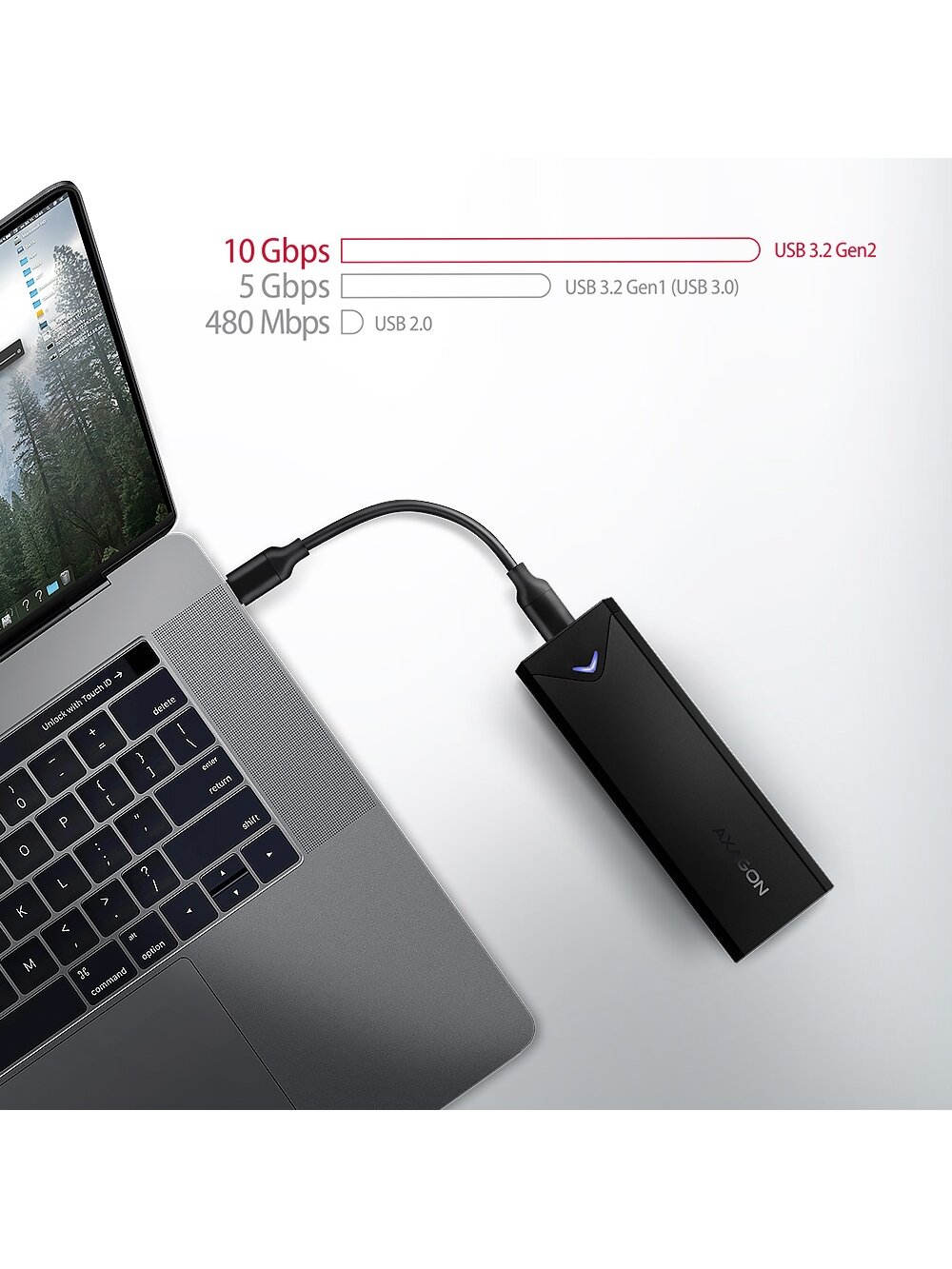 AXAGON External USB-C 10Gbps metal box for M.2 NVMe SSD disks | EEM2-UB2 6 AXAGON External USB-C 10Gbps metal box for M.2 NVMe SSD disks | EEM2-UB2 6