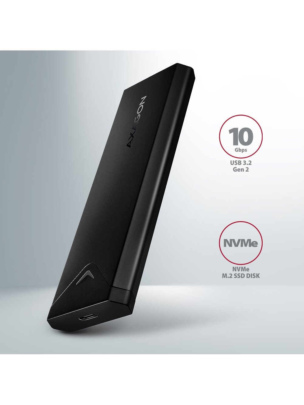 AXAGON External USB-C 10Gbps metal box for M.2 NVMe SSD disks | EEM2-UB2 1 AXAGON External USB-C 10Gbps metal box for M.2 NVMe SSD disks | EEM2-UB2 1