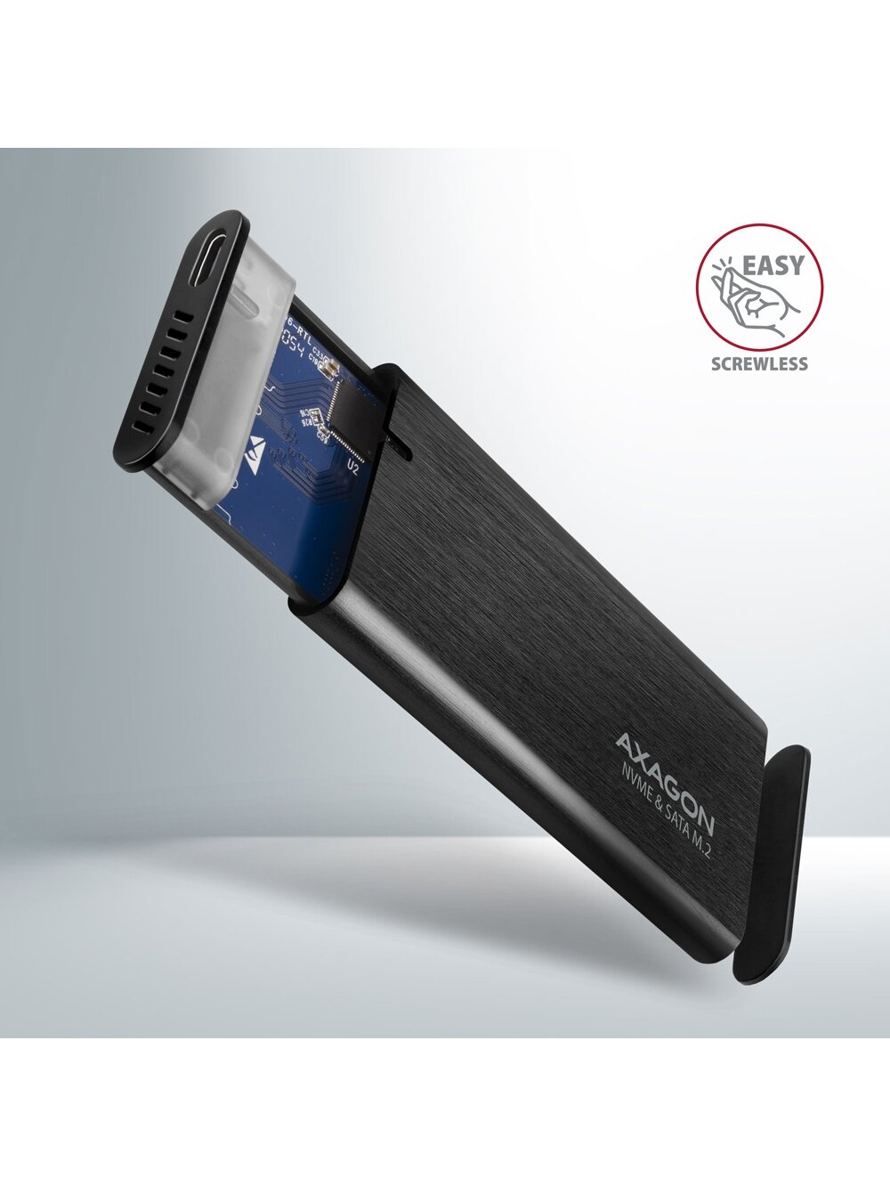 AXAGON External USB-C 3.2 Gen 2 metal box for M.2 NVMe & SATA SSD disks | EEM2-SB2 2 AXAGON External USB-C 3.2 Gen 2 metal box for M.2 NVMe & SATA SSD disks | EEM2-SB2 2