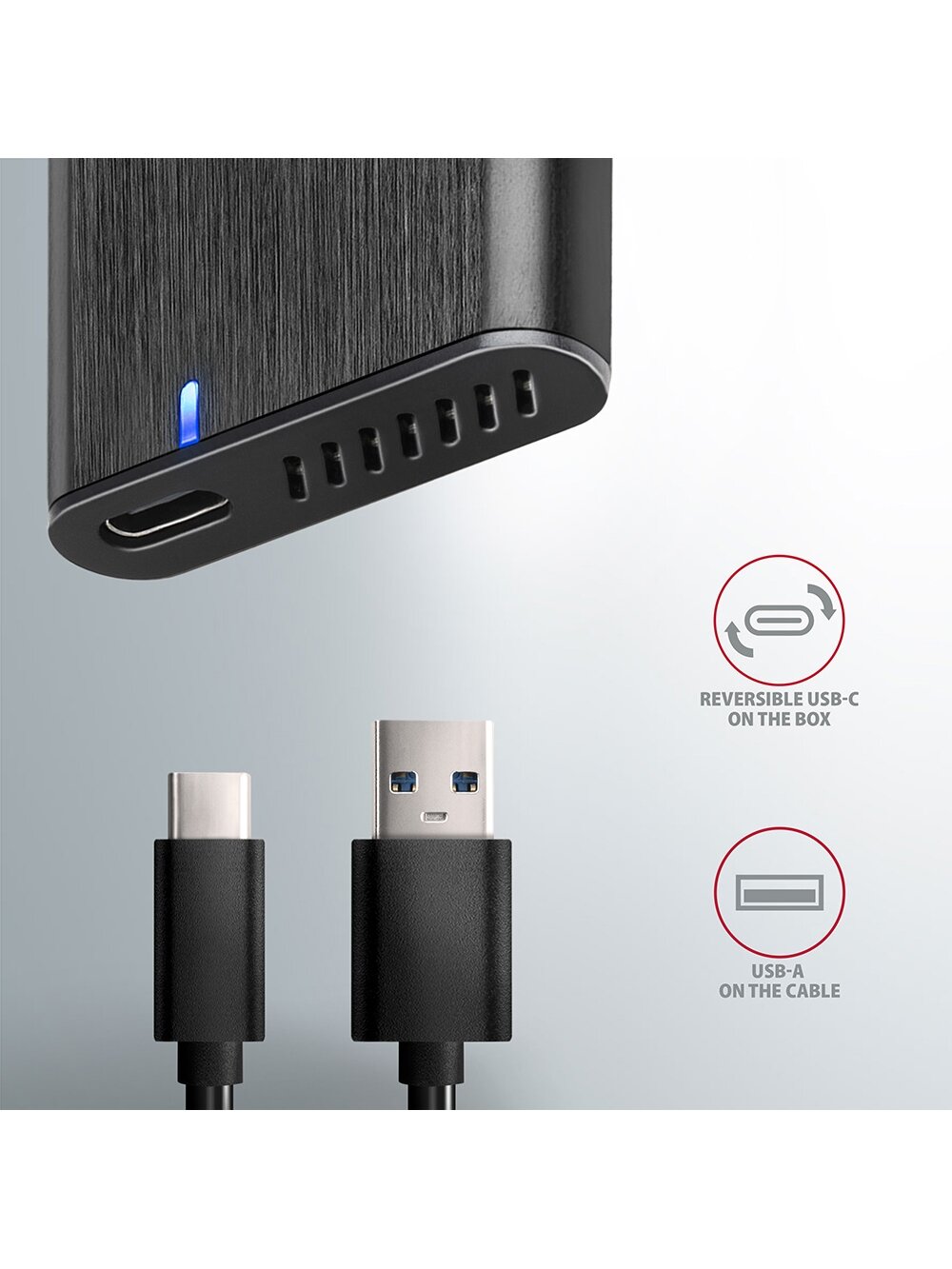 AXAGON External USB-C 3.2 Gen 2 metal box for M.2 SATA SSD disks | EEM2-SBC 5 AXAGON External USB-C 3.2 Gen 2 metal box for M.2 SATA SSD disks | EEM2-SBC 5