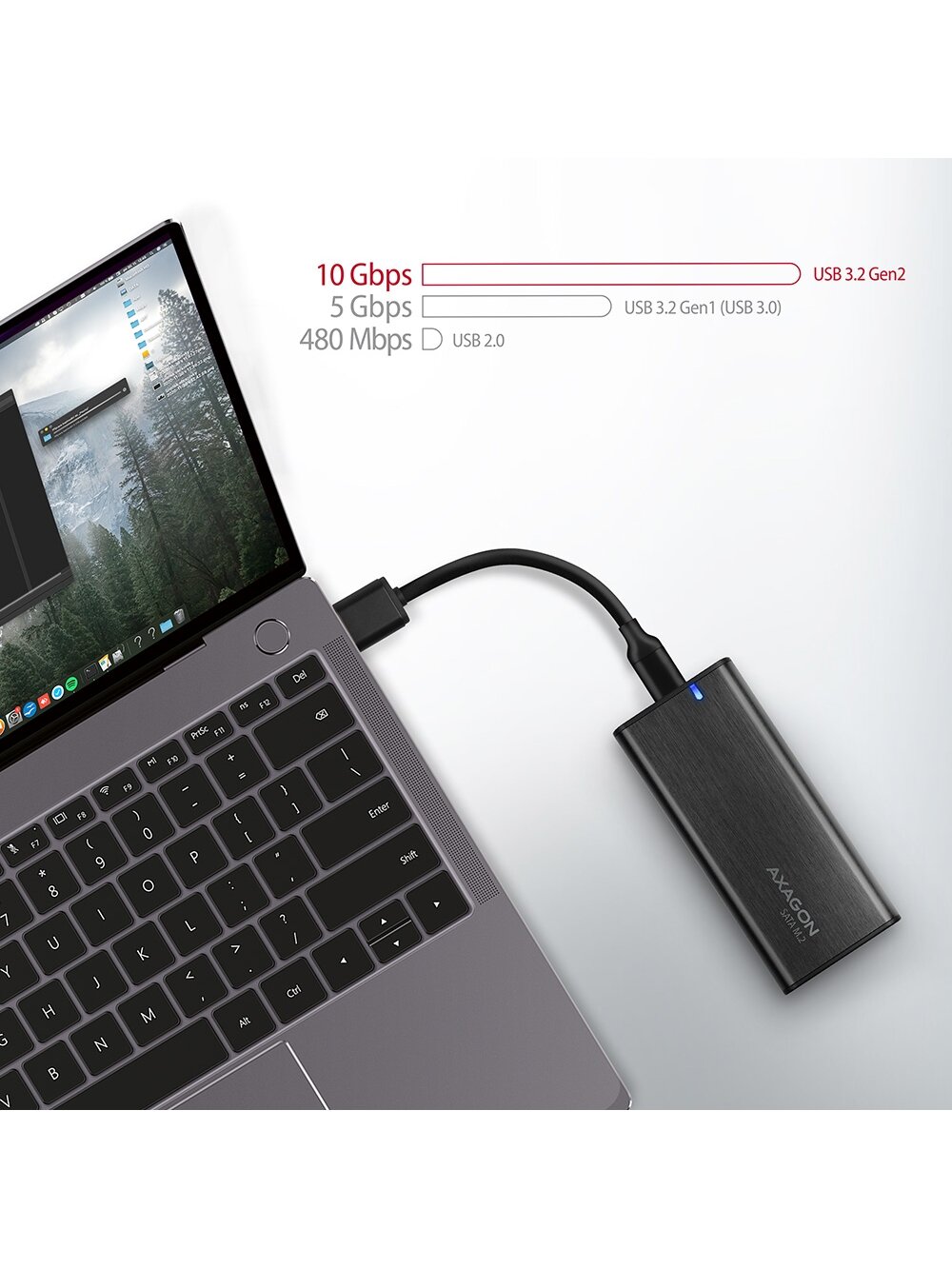 AXAGON External USB-C 3.2 Gen 2 metal box for M.2 SATA SSD disks | EEM2-SBC 6 AXAGON External USB-C 3.2 Gen 2 metal box for M.2 SATA SSD disks | EEM2-SBC 6