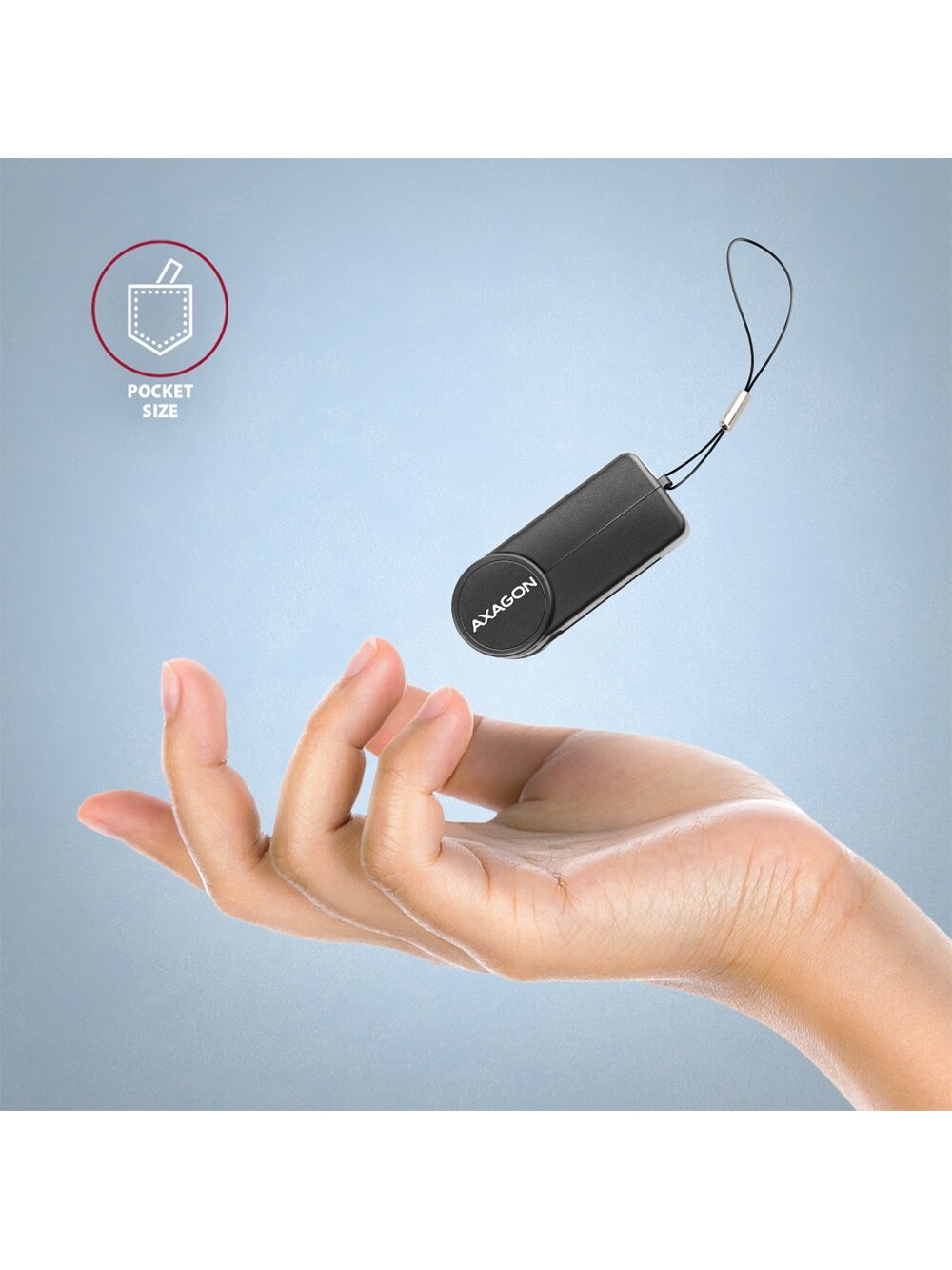 AXAGON Foldable pocket USB-C contact Smart/ID card reader | CRE-SMPC 3