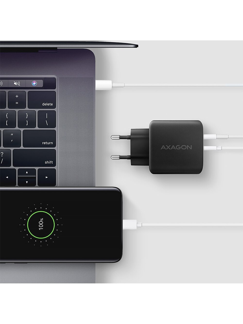 AXAGON GaN wallcharger 2x port (USB-A + USB-C), PD3.0/PPS/QC4+/SFC2.0/AFC/SCP/FCP/Apple, 45W | ACU-PQ45 5 AXAGON GaN wallcharger 2x port (USB-A + USB-C), PD3.0/PPS/QC4+/SFC2.0/AFC/SCP/FCP/Apple, 45W | ACU-PQ45 5