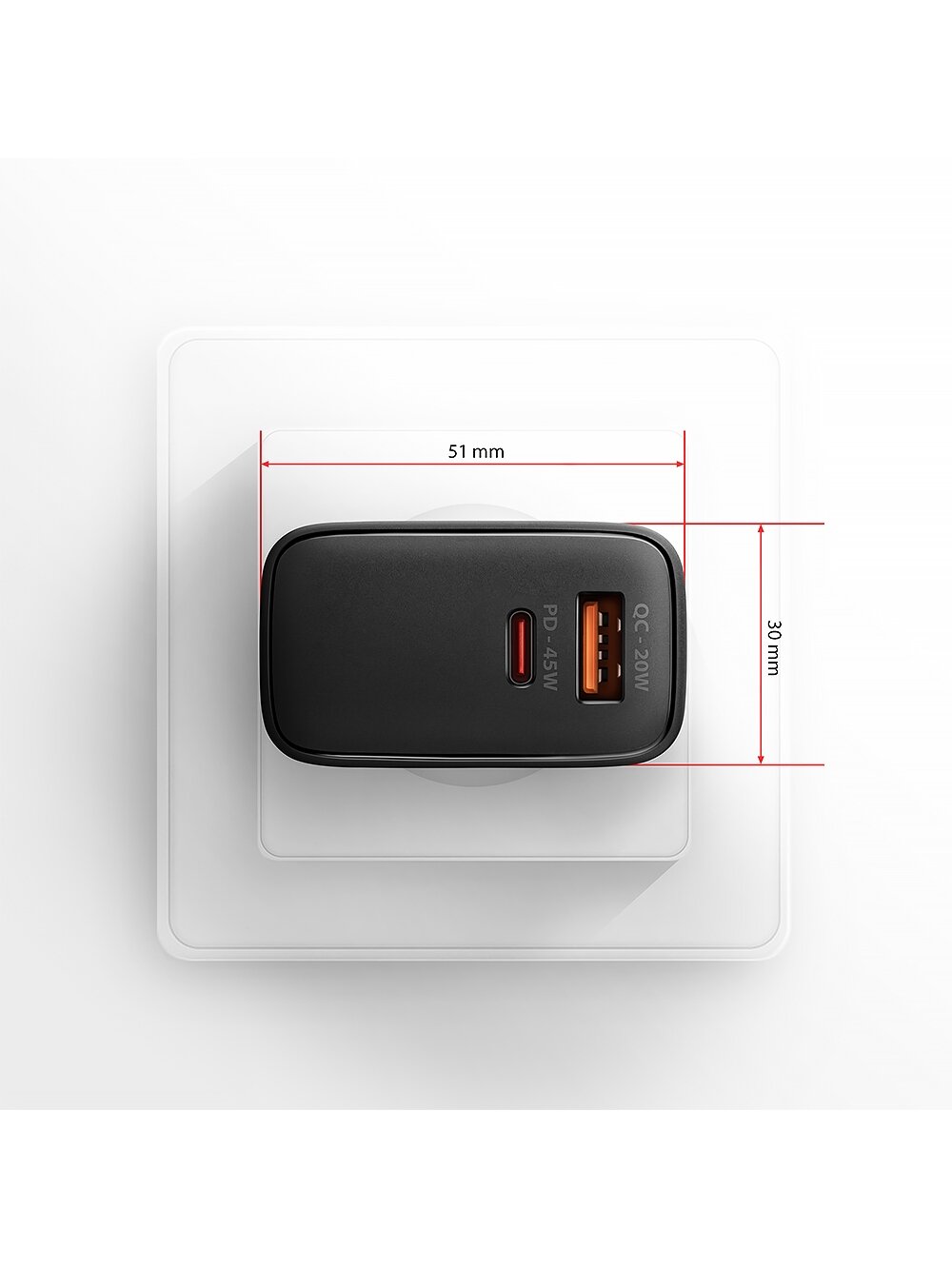 AXAGON GaN wallcharger 2x port (USB-A + USB-C), PD3.0/PPS/QC4+/SFC2.0/AFC/SCP/FCP/Apple, 45W | ACU-PQ45 7 AXAGON GaN wallcharger 2x port (USB-A + USB-C), PD3.0/PPS/QC4+/SFC2.0/AFC/SCP/FCP/Apple, 45W | ACU-PQ45 7