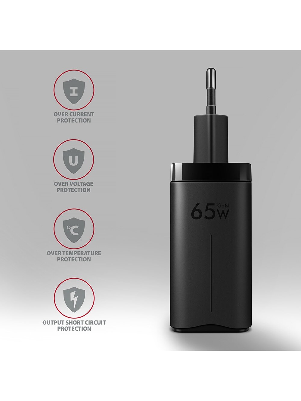AXAGON GaN wallcharger 3x port (USB-A + 2x USB-C), 65W | ACU-DPQ65 4 AXAGON GaN wallcharger 3x port (USB-A + 2x USB-C), 65W | ACU-DPQ65 4
