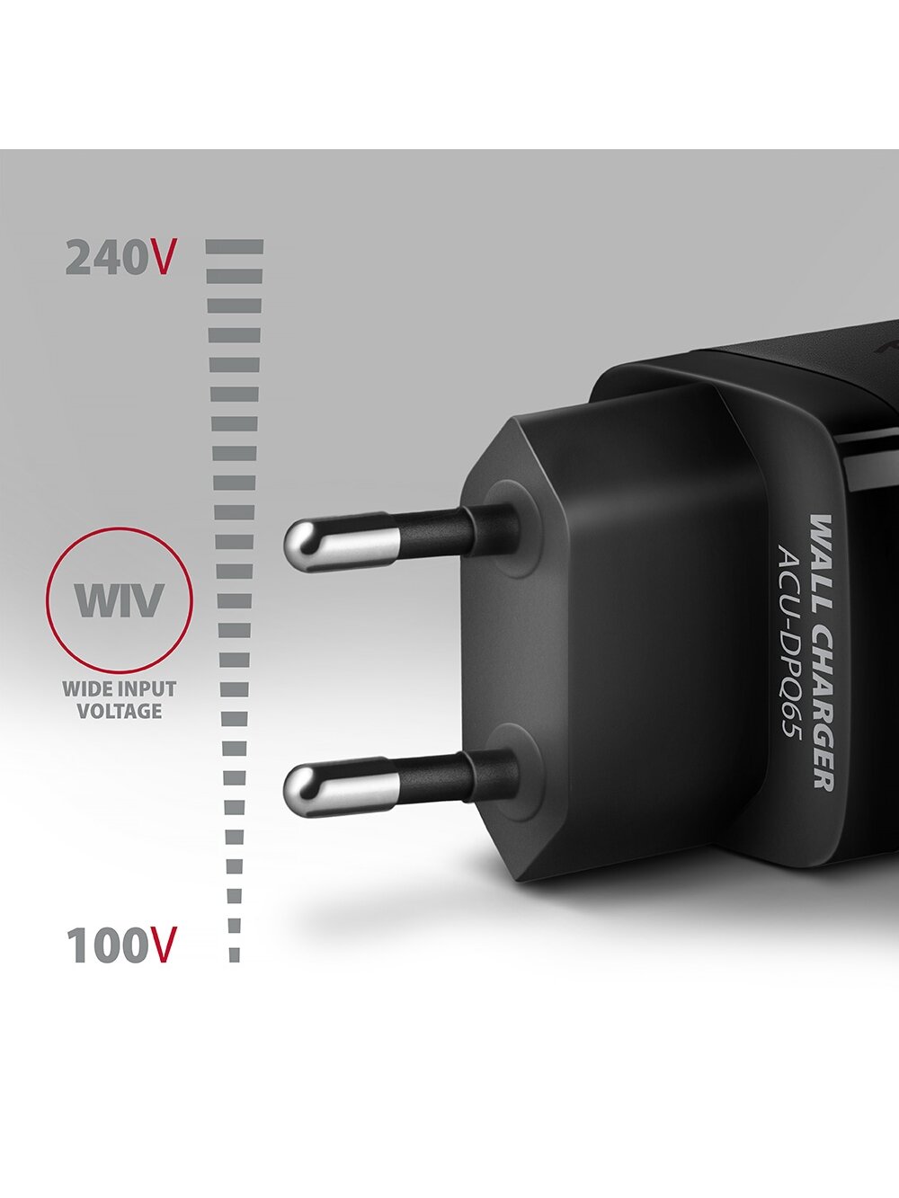 AXAGON GaN wallcharger 3x port (USB-A + 2x USB-C), 65W | ACU-DPQ65 2 AXAGON GaN wallcharger 3x port (USB-A + 2x USB-C), 65W | ACU-DPQ65 2