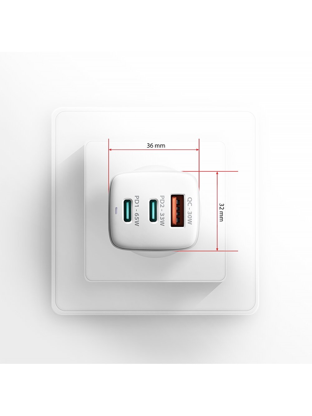 AXAGON GaN wallcharger 3x port (USB-A + 2x USB-C), PD3.0/PPS/QC4+/SFC2.0/AFC/SCP/FCP/Apple, 65W | ACU-DPQ65W 1 AXAGON GaN wallcharger 3x port (USB-A + 2x USB-C), PD3.0/PPS/QC4+/SFC2.0/AFC/SCP/FCP/Apple, 65W | ACU-DPQ65W 1