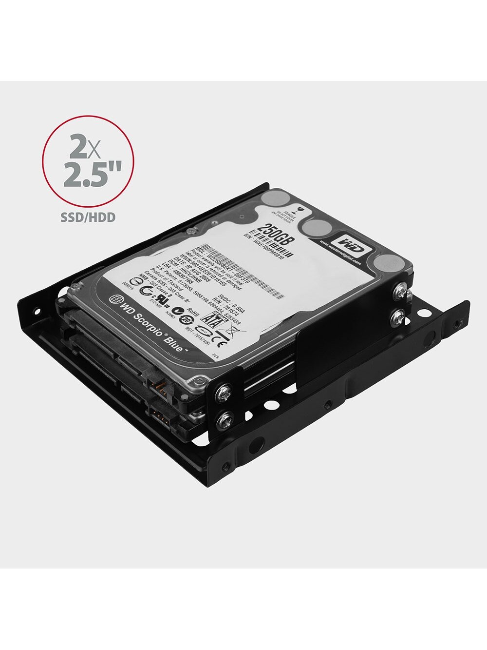 AXAGON Metal frame for mounting two 2.5" disks in a 3.5" position | RHD-225 2