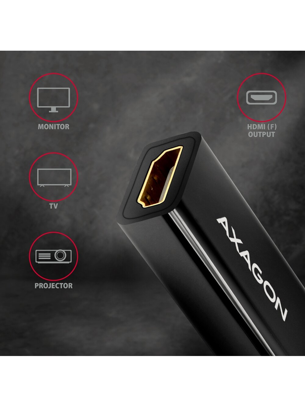 AXAGON Mini DP to HDMI adapter, 4K/30Hz | RVDM-HI14N 4
