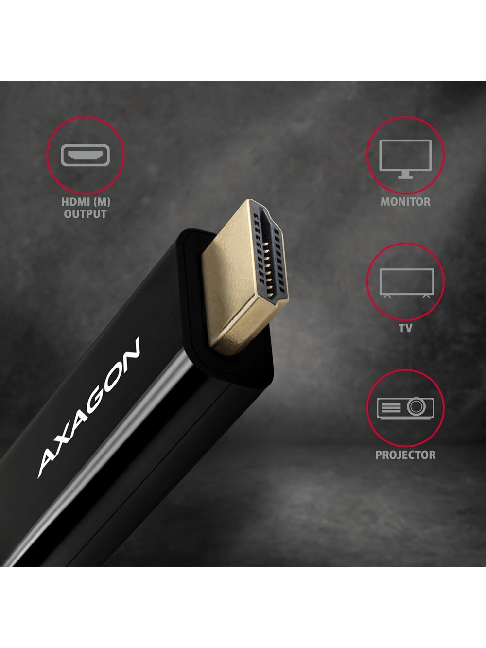 AXAGON MINI DP to HDMI cable, 1.8 m, 4K/30Hz | RVDM-HI14C2 | 1.8 m 3 AXAGON MINI DP to HDMI cable, 1.8 m, 4K/30Hz | RVDM-HI14C2 | 1.8 m 3