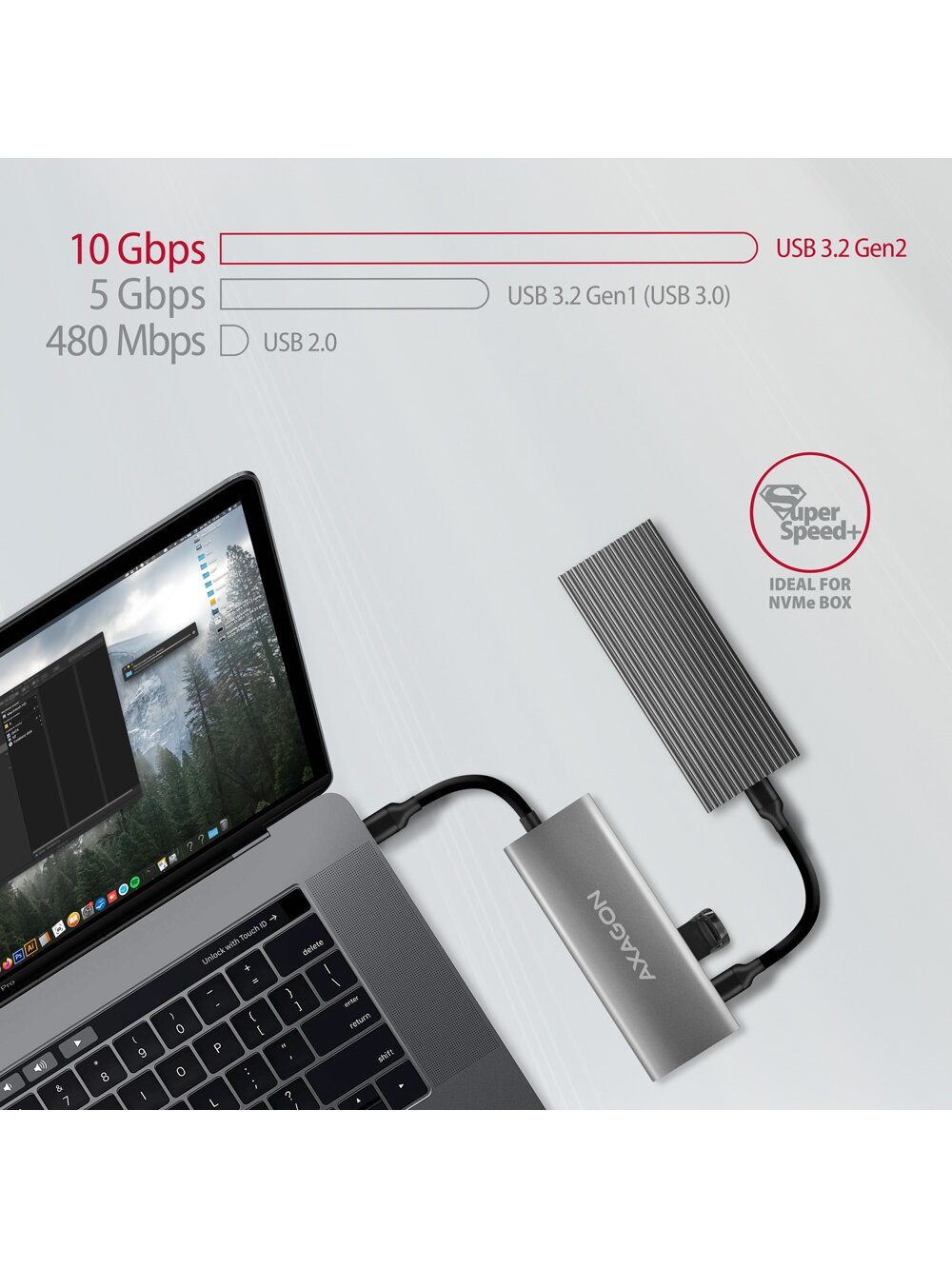 AXAGON Multi-port USB-C 10Gbps hub, 13cm | HMC-5G21 3 AXAGON Multi-port USB-C 10Gbps hub, 13cm | HMC-5G21 3